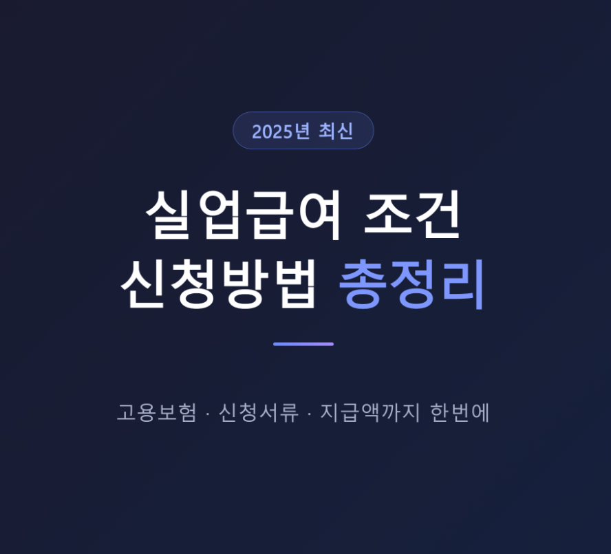 실업급여 조건·신청방법 완벽 정리 2025